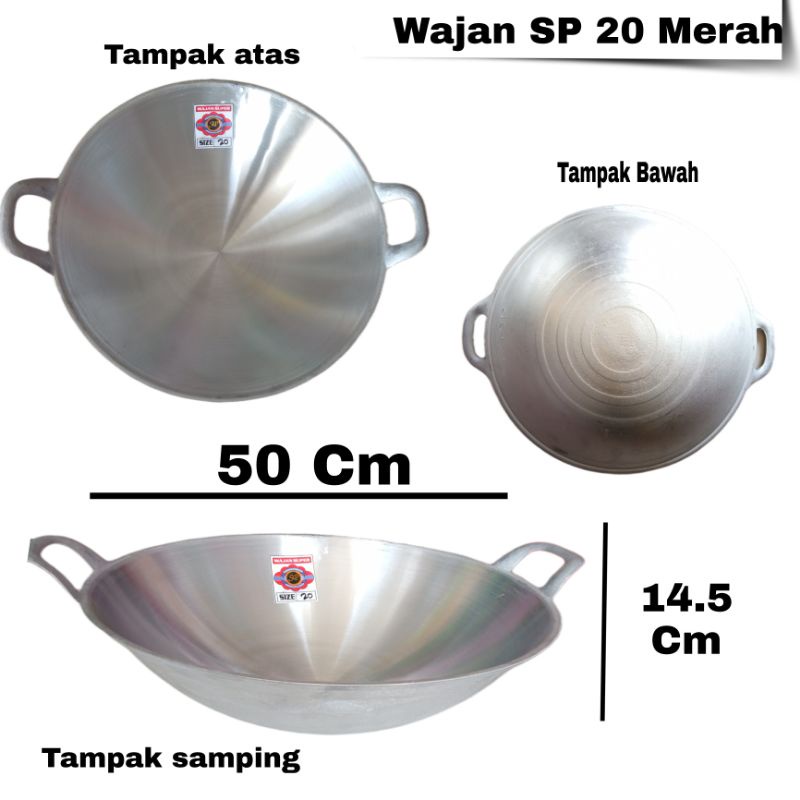 Wajan Aluminium Super Tebal SP 20 Merah