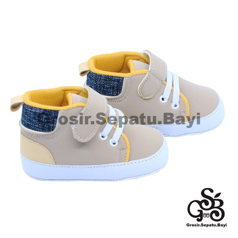 sepatu bayi baby shoes prewalker laki laki perempuan umur 2 - 14 bulan model Basket Case Abu