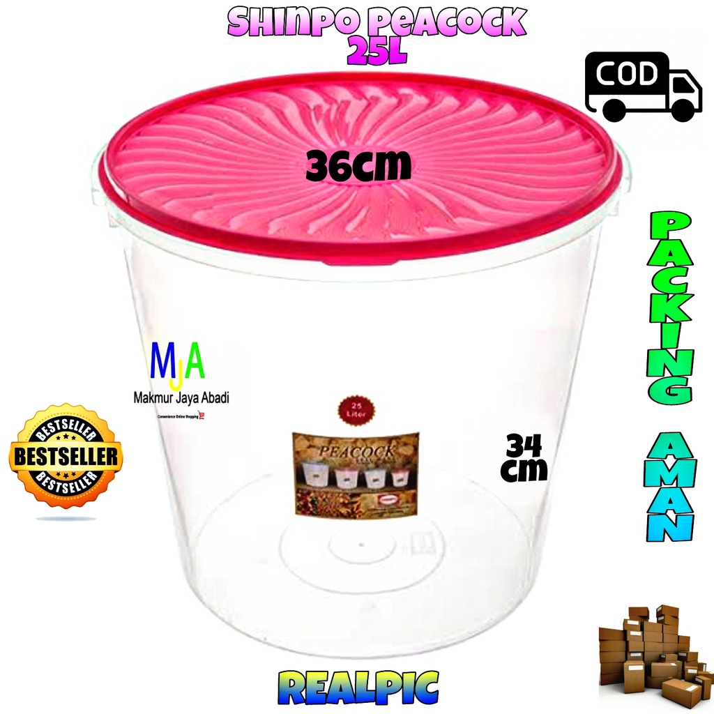 ( BISA COD ) PROMO Shinpo SIP-625 / SIP-630 Peacock Series / Toples Plastik Polos / Tempat Cemilan / Food Storage / Wadah Makanan