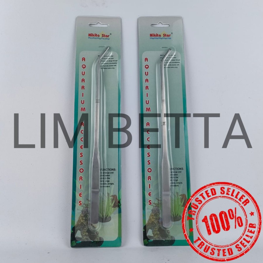 NIKITA STAR PINSET STAINLESS BENGKOK / PINSET AQUARIUM AQUASCAPE 27 CM