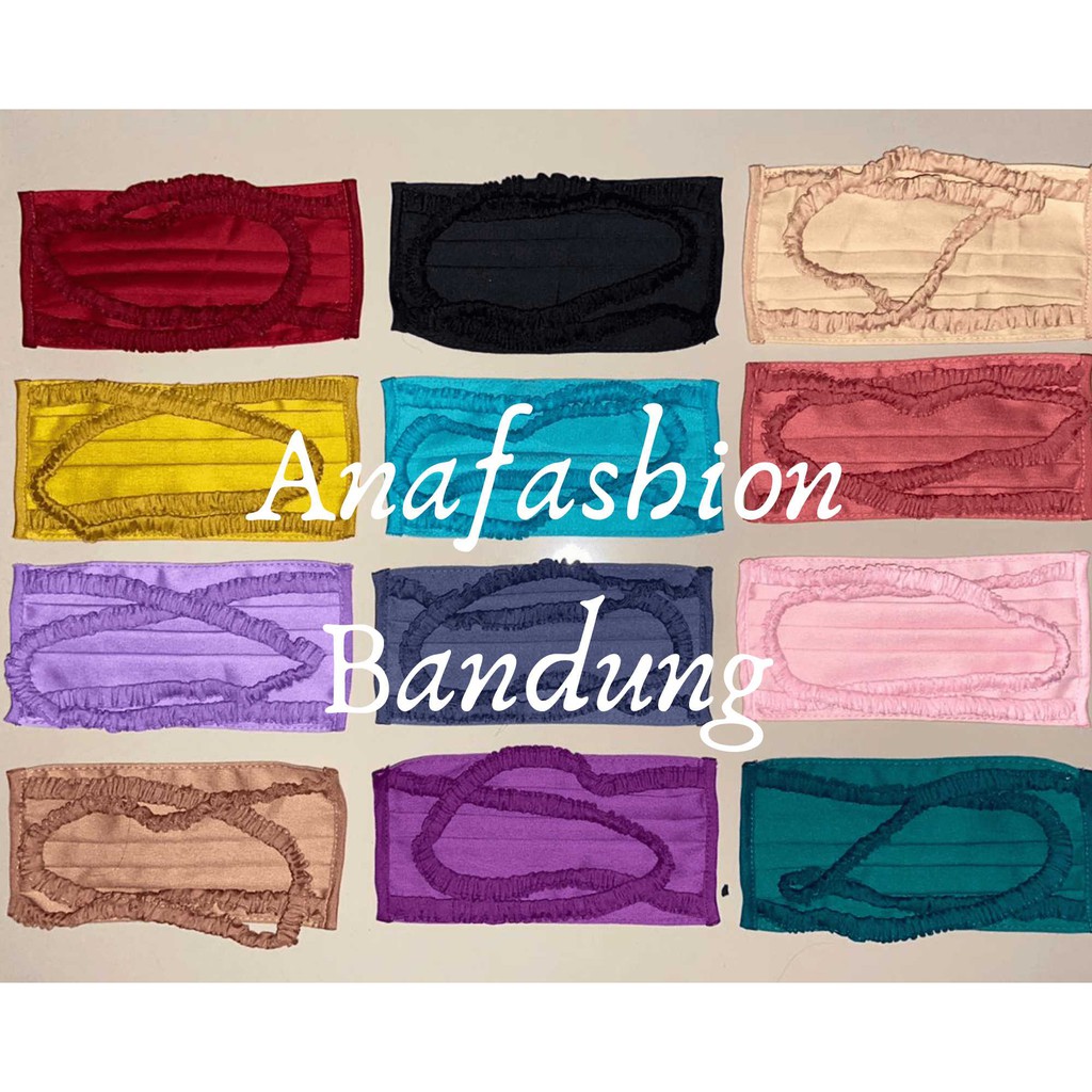 Masker Kain Tali Karet Hijab Serut Flower | Masker Hijab