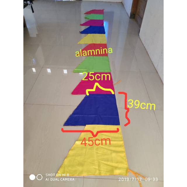 Umbul umbul bendera merah putih warna 10 mata lancip