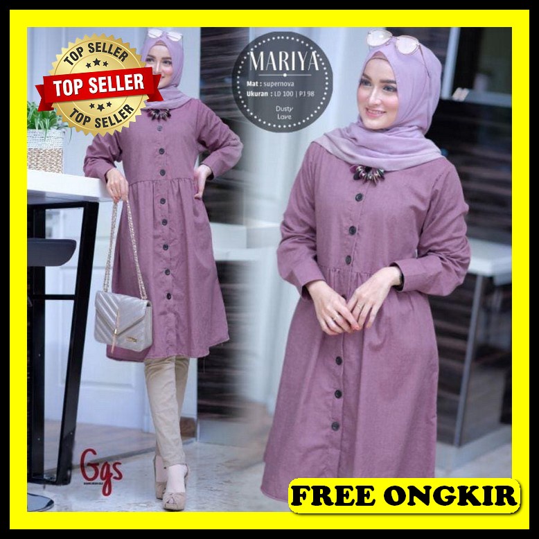 Baju Tunik Wanita Kekinian Kemeja Tunik Remaja Buju Long Tuniik Import Atasan Wanita Muslim Terbaru 