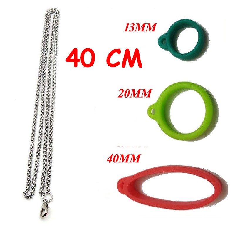 Tali Gantungan Lanyard Stainless Steel Ring karet 13 20 40 MM