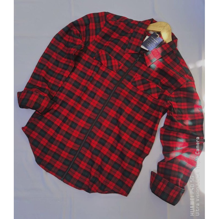 Kemeja Semi Jaket Flanel Kent&Crew Original Diskon