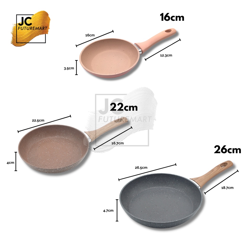 WAJAN PANCI FRYING PAN CERAMIC MARBLE COATING ALUMINIUM TEBAL