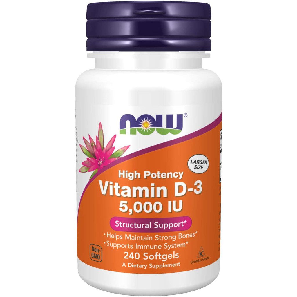 NOW Vitamin D3 5000 IU  isi ,240 Softgel ( ORIGINAL )