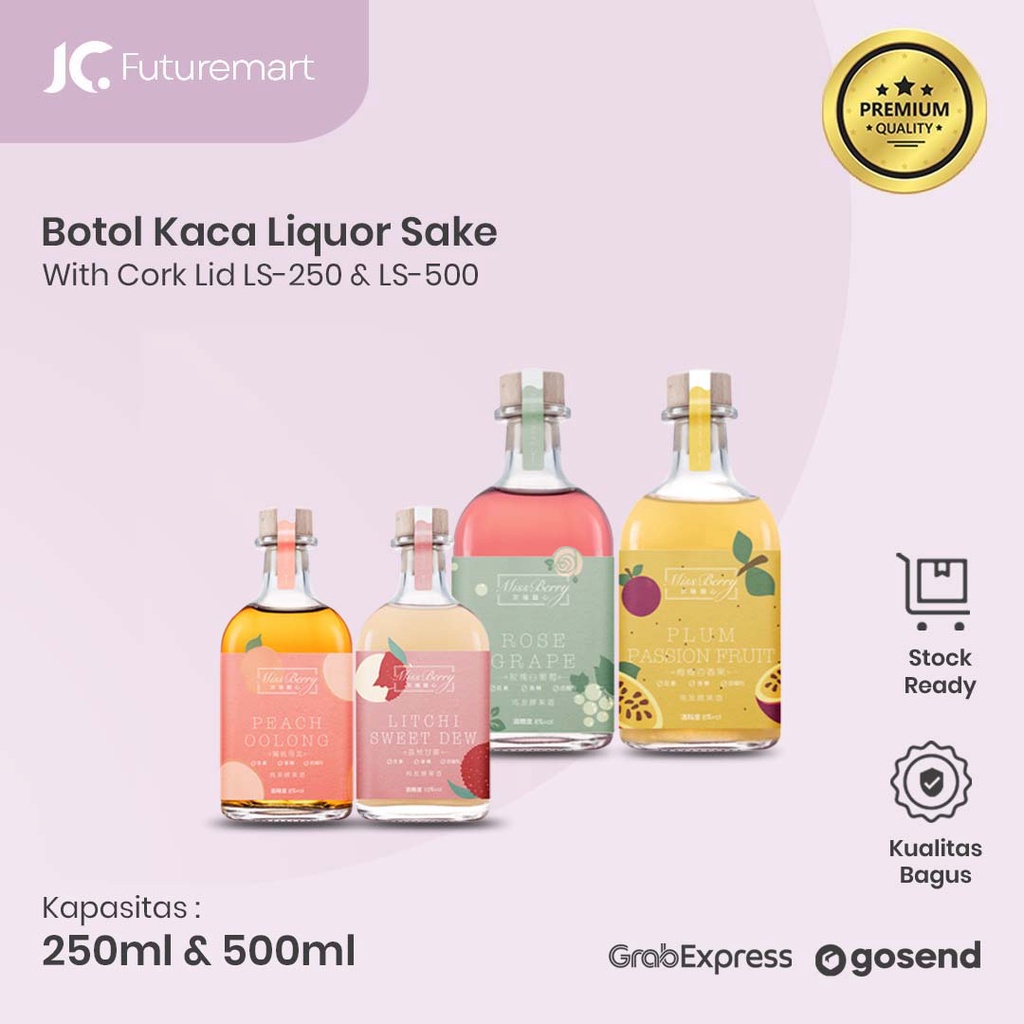 BOTOL KACA LIQUOR SAKE GLASS BOTTLE TUTUP CORK