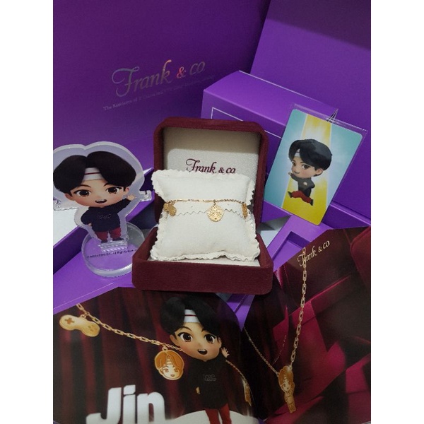 Frank & Co BTS JIN LIMITED EDITION SPECIAL PACKAGING-Gelang Berat 5.25gr, Kadar 75%, warna Rosegold-