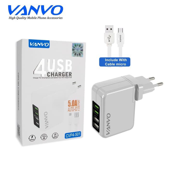 CHARGER VANVO CVP4-501 4 USB 5A