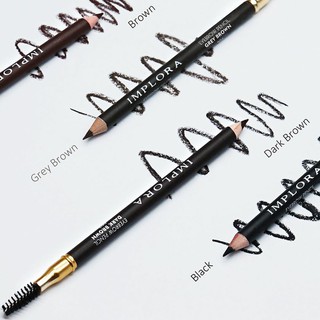 IMPLORA Pensil  Alis 2in1 Soft Type Eyebrow Pencil  