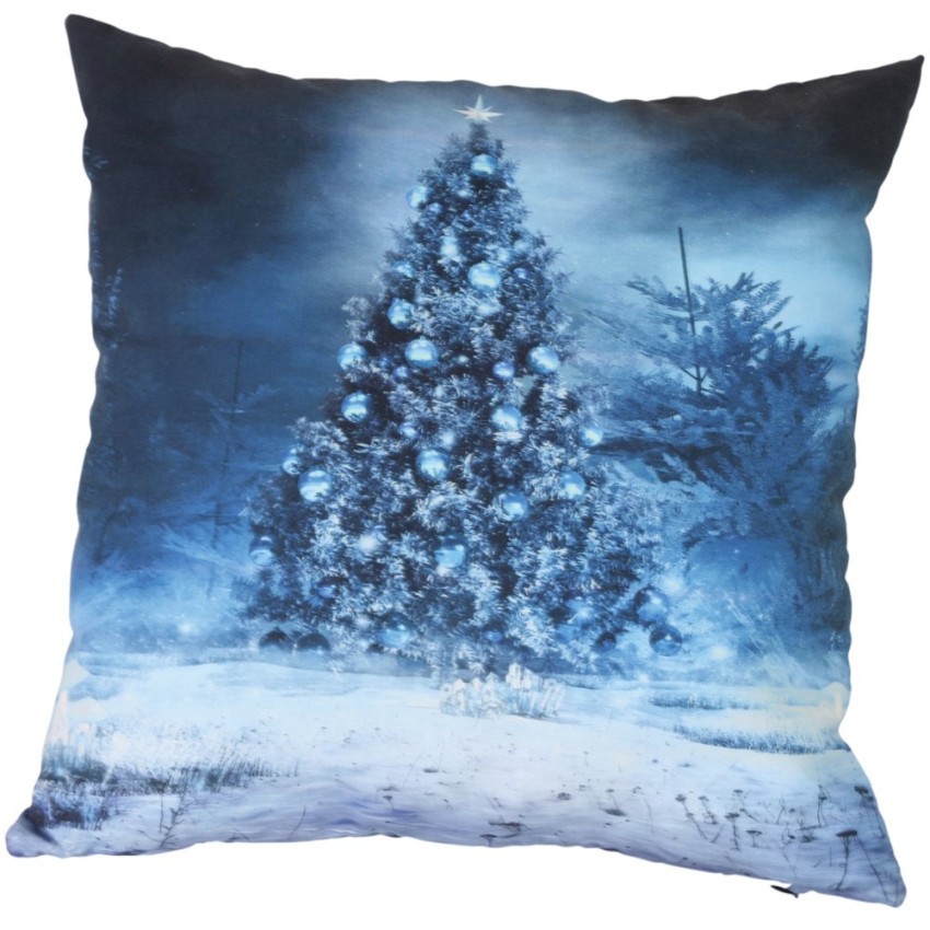 Curated home sarung  bantal  natal  blue christmas 45x45 