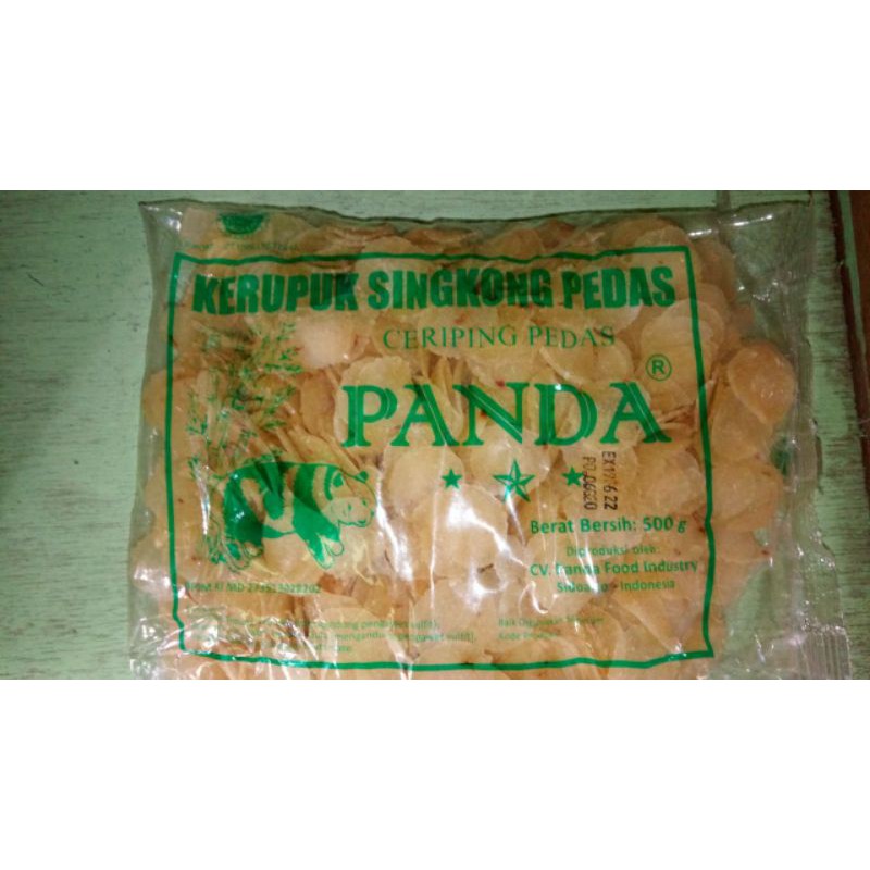 

Keripik Singkong Mentah Pedas cap Panda 500gr