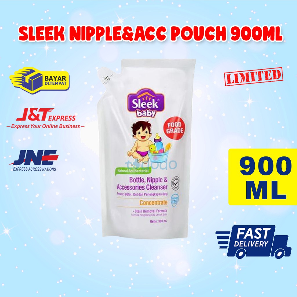Sleek Nipple &amp; Accessories Pouch 900ml - Sabun Pencuci Botol