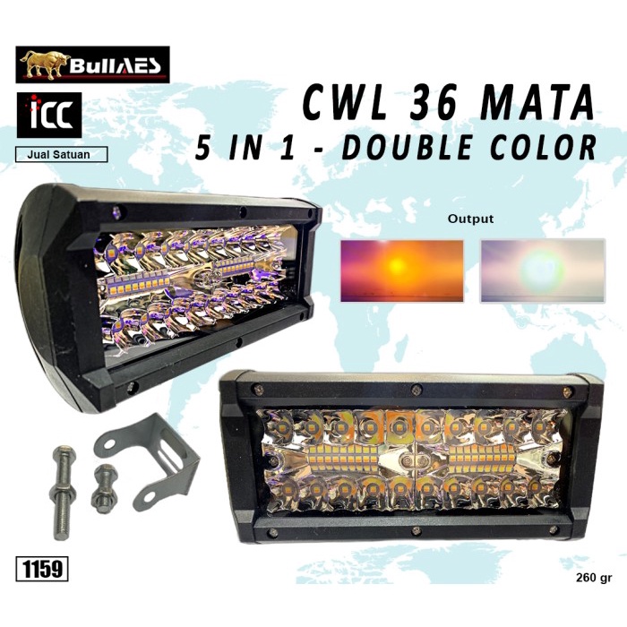 CWL 36 Led 5 in 1 Double Colour Lampu Sorot Flash ICC