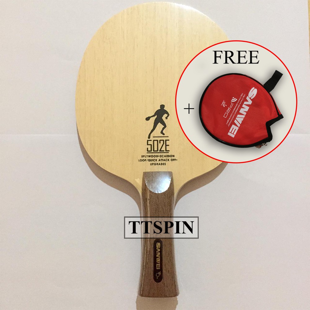 Sanwei 502E - Kayu Pingpong Bet Tenis Meja Bat Blade Carbon 502 E Karbon