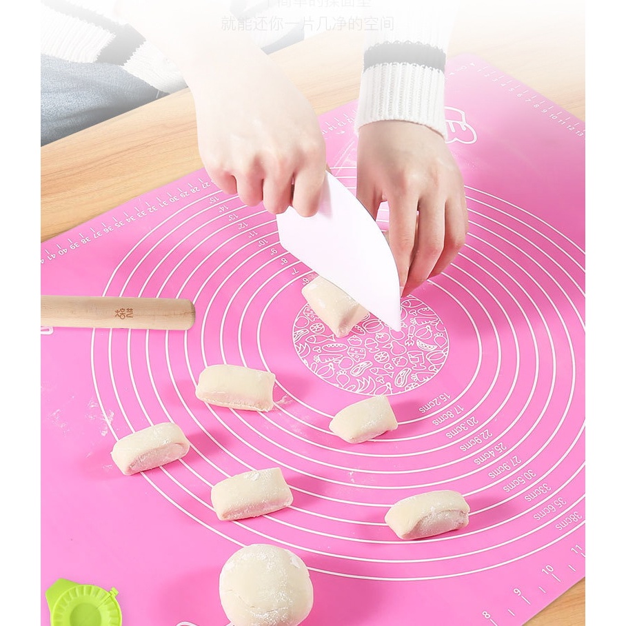 Alas Adonan Kue Silikon Tatakan Baking Roti Piza Fondant Silicone Mat 50 x 40 cm