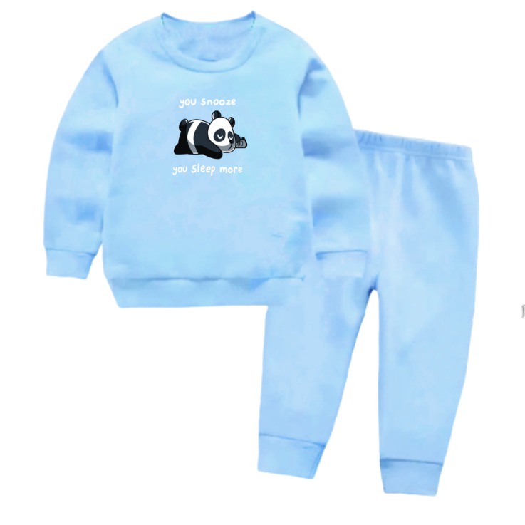 Setelan Sweater Anak Panda Sleep Oblong/Set Sweater basic Anak/ baby terry