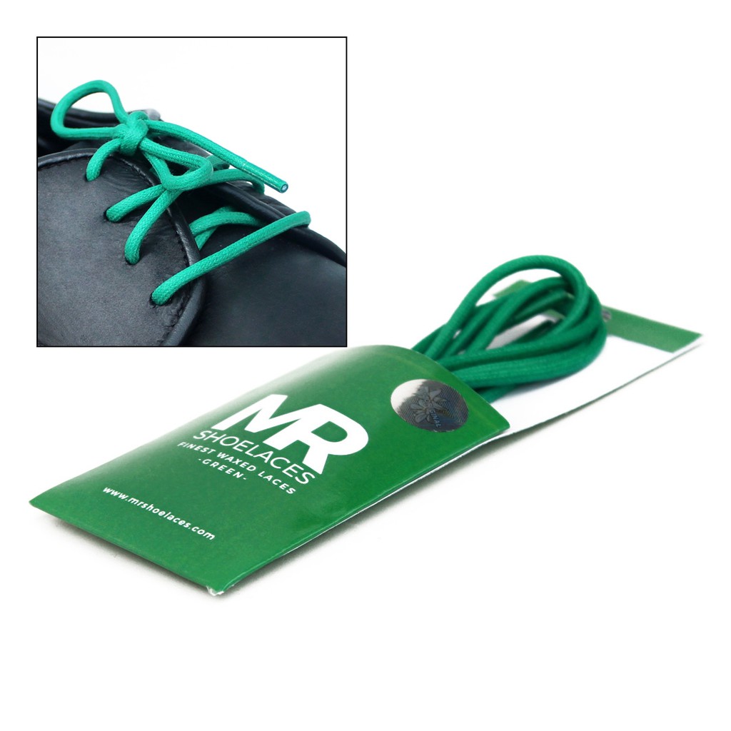 MR Shoelaces RD09 Green (Hijau) Tali Sepatu Lilin 2-3mm Bulat Round 50cm 60cm 70cm 80cm 90cm 100cm 120cm 150cm (Waxed Laces) - Premium Shoelace