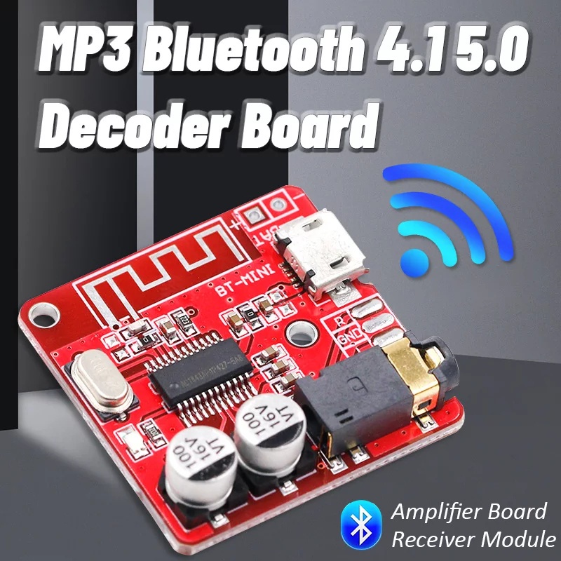 Modul Bluetooth 4.1 Audio Receiver MP3 Decoder Lossless 3.7V-5V Amplifier Papan Modul Merah MP3 WAV APE FLAC More 3.7V-5V Mini KIT BLUETOOTH