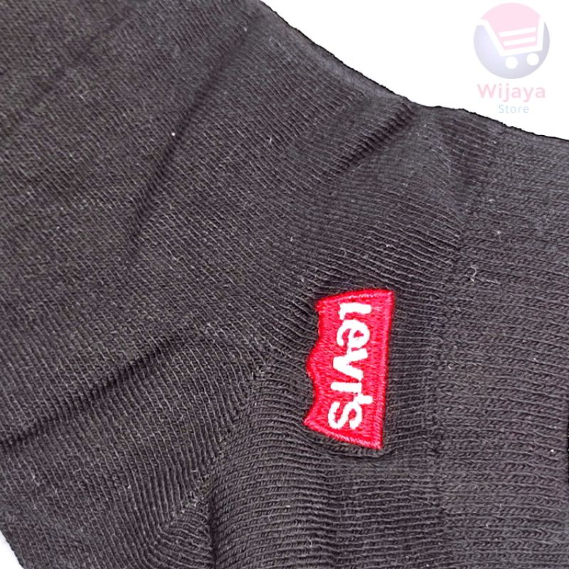 Kaos Kaki Pendek Hitam Tumit dan Mata Kaki untuk Pria dan Wanita Motif Levis dan Lacoste