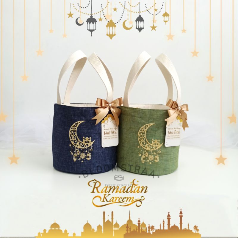 [ BURNET ] Idul Fitri Hampers Bucket Bag Kanvas Jepang Tas Souvenir Lebaran Ramadhan