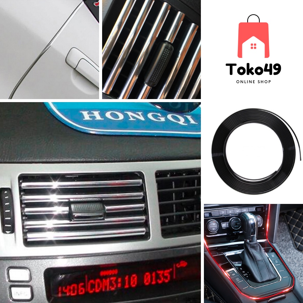 List Karet Dekorasi Mobil Strip Lis Interior Mobil Mewah Aksesoris Variasi Mobil Universal Avanza Ca