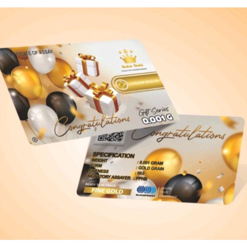 BABY GOLD CONGRATULATIONS 0.001 GRAM EMAS MINI LOGAM MULIA GIFT SERIES