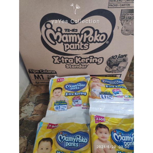 Mamypoko M L XL XXL Renceng SATUAN 1 PCS Sachet popok sekali pakai Momypoko Celana Pants xtra Kering