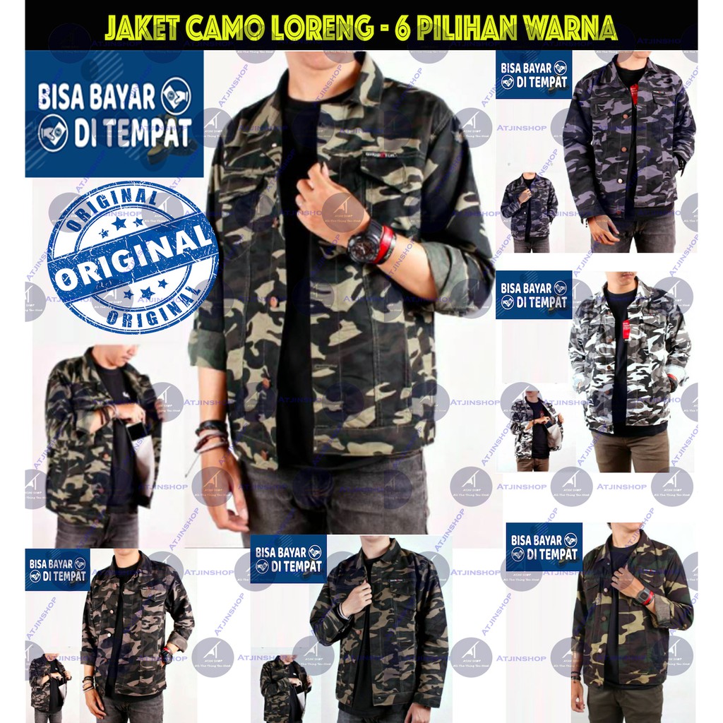 Atjin-Jaket Army CAMO series Premium Quality Jaket Pria Cowok [6 warna loreng]