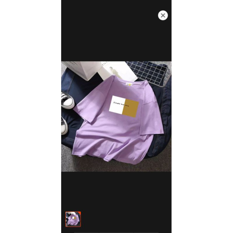 Kaos ungu muda oversize