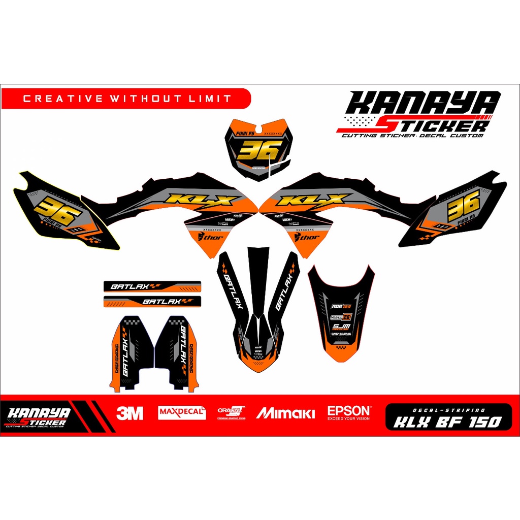 DECAL KLX 150/ KLX BF 150 / SRTIKER DECAL KLX BF 150 / DESAIN TERBARU - KLX002