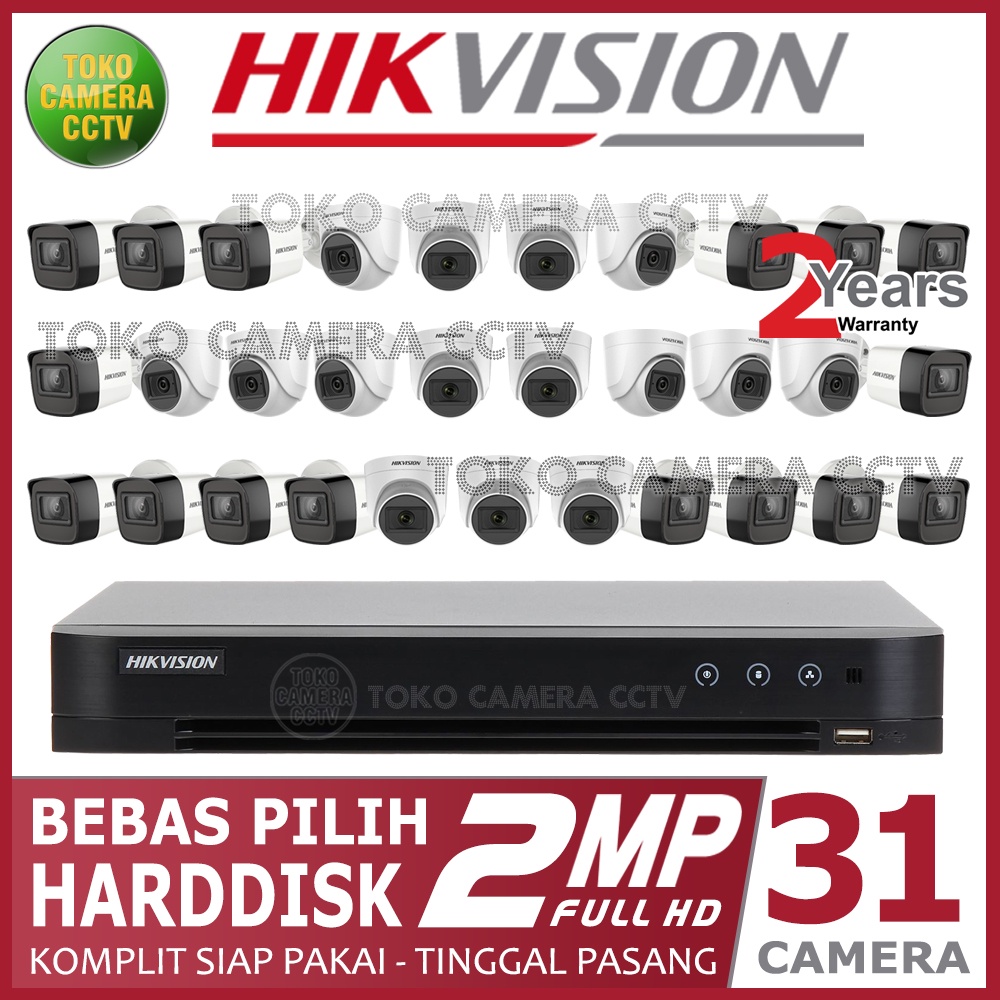 PAKET CCTV HIKVISION 2MP 32 CHANNEL 31 KAMERA