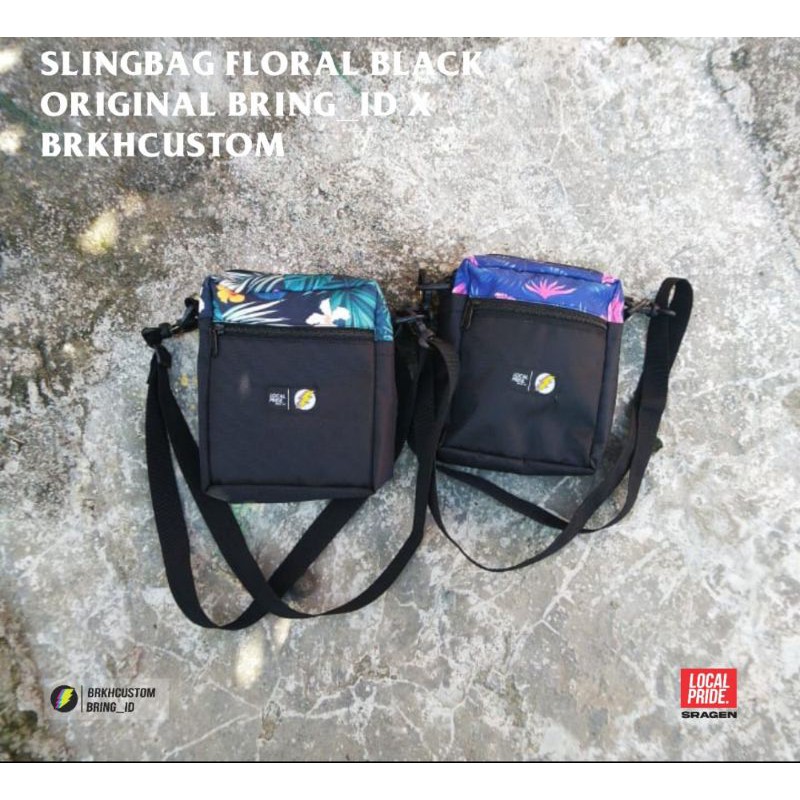 SLINGBAG FLORAL BLACK ID