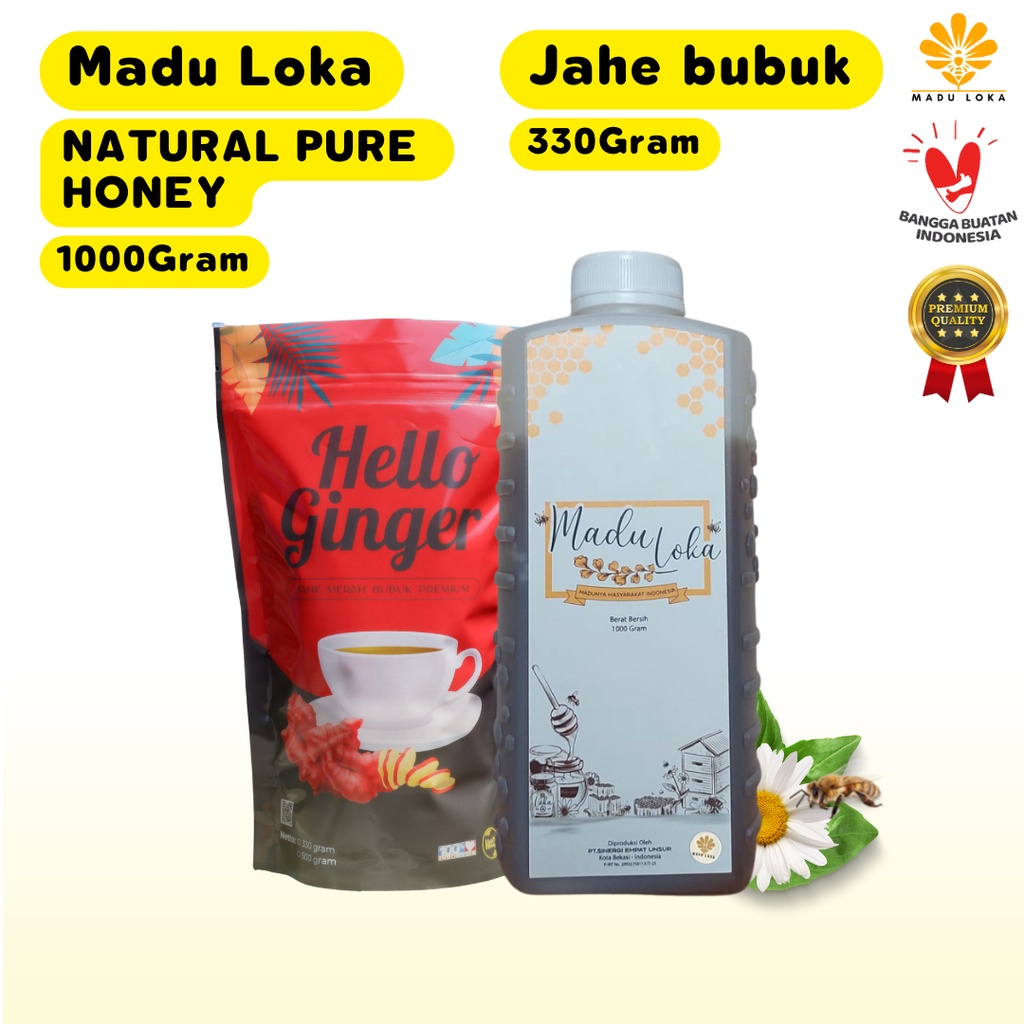 

Madu Hutan Asli 1 Kg & Jahe Merah Bubuk 330 Gram - Madu Loka Natural Pure Honey