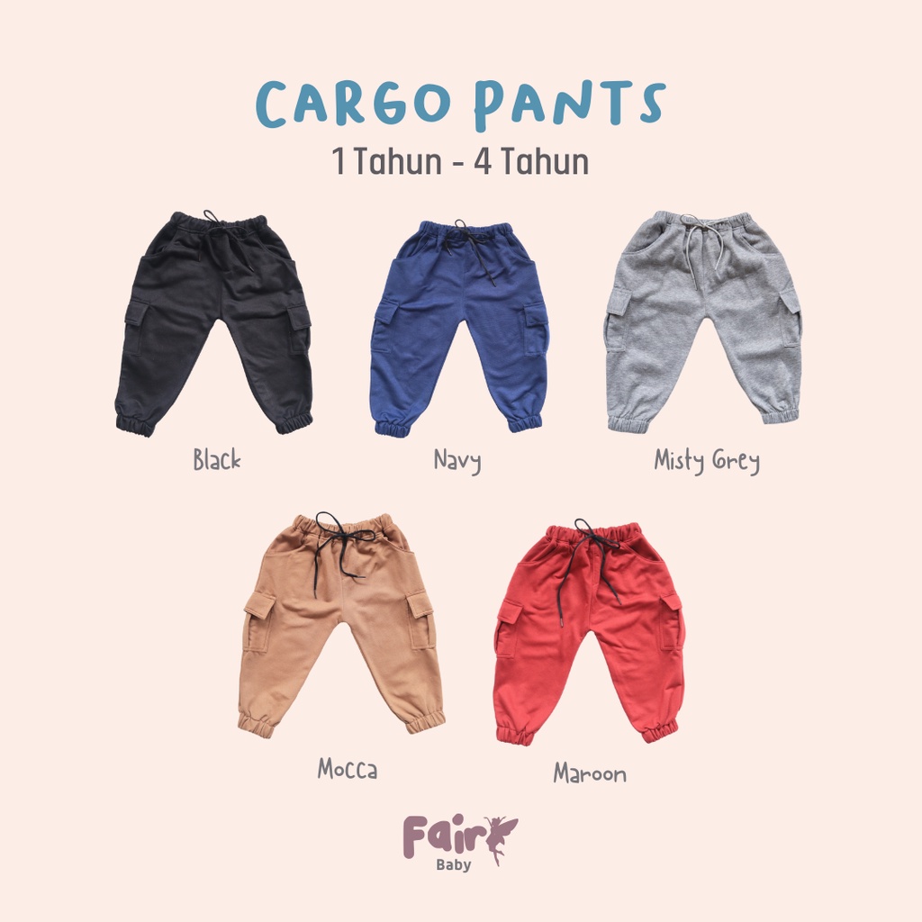 Fairy Baby Celana Cargo Bayi &amp; Anak | Celana Panjang Anak Laki-laki 0-4 Tahun