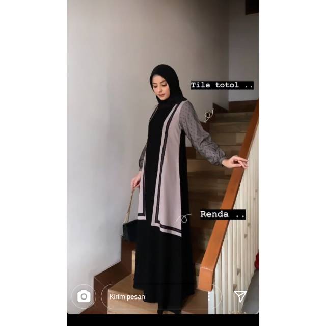 (BOOKED) ABAYA KALEELA KHAKI SIZE L by KALEELA