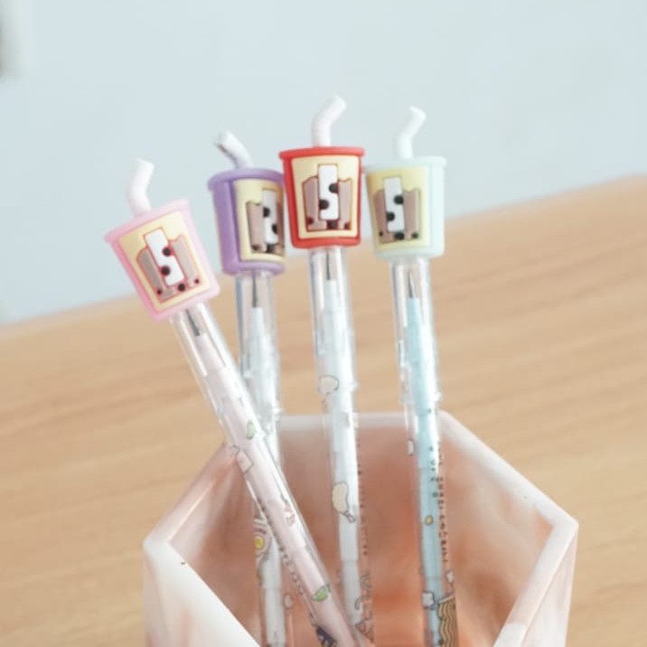 PENSIL BUBBLE TEA PENSIL BOBA BENSIA PENSIL SUSUN MILK TEA PEARLS BISA DIISI ULANG