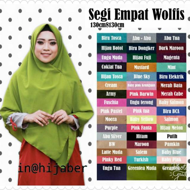  BEST SELLER JILBAB SEGI EMPAT SYARI WOLFIS UK 13050 