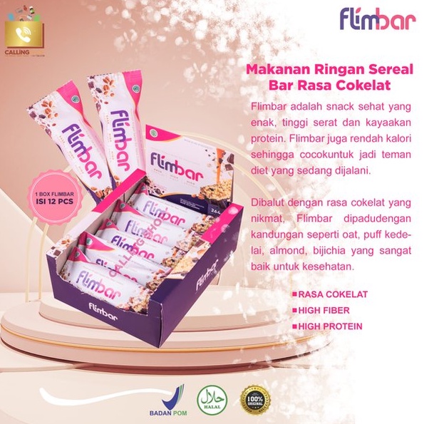 Flimbar isi 12 Cemilan Sehat Sereal Rasa Coklat High Fiber Bandung