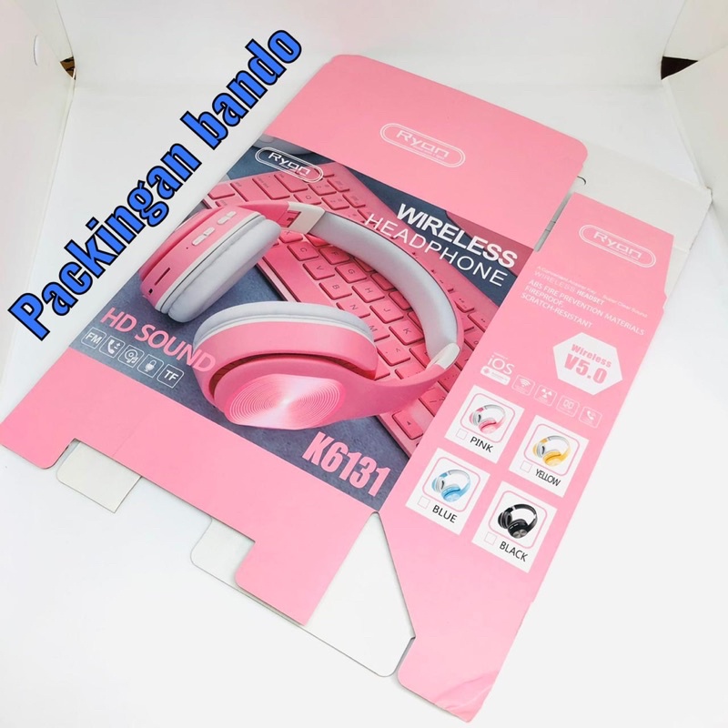 PROMO PACKINGAN HEADPHONE BANDO STYLISH K6131 UK 18.5cm x23cm BISA DI PAKAI UTK BANDO SMUA UKURAN