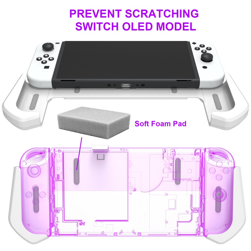 Btsg Host Pluggable Base Two In One Pegangan Anti Selip Removable Holder Untuk Switch OLED