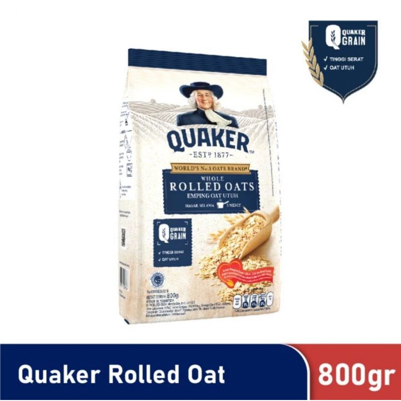 Quaker Rolled Oats 800 gr Emping Oat Utuh Oatmeal