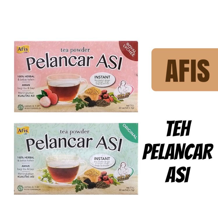 AFIS TEH / Afis Life Tea Powder / Bubuk Teh Pelancar Asi Booster Royal Lychee Leci 100g / BANDUNG