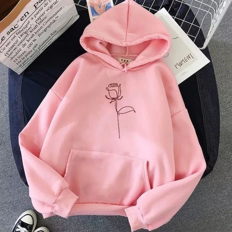 LINING ROSE SWEATER HOODIE WANITA PRIA TERMURAH TERLARIS'