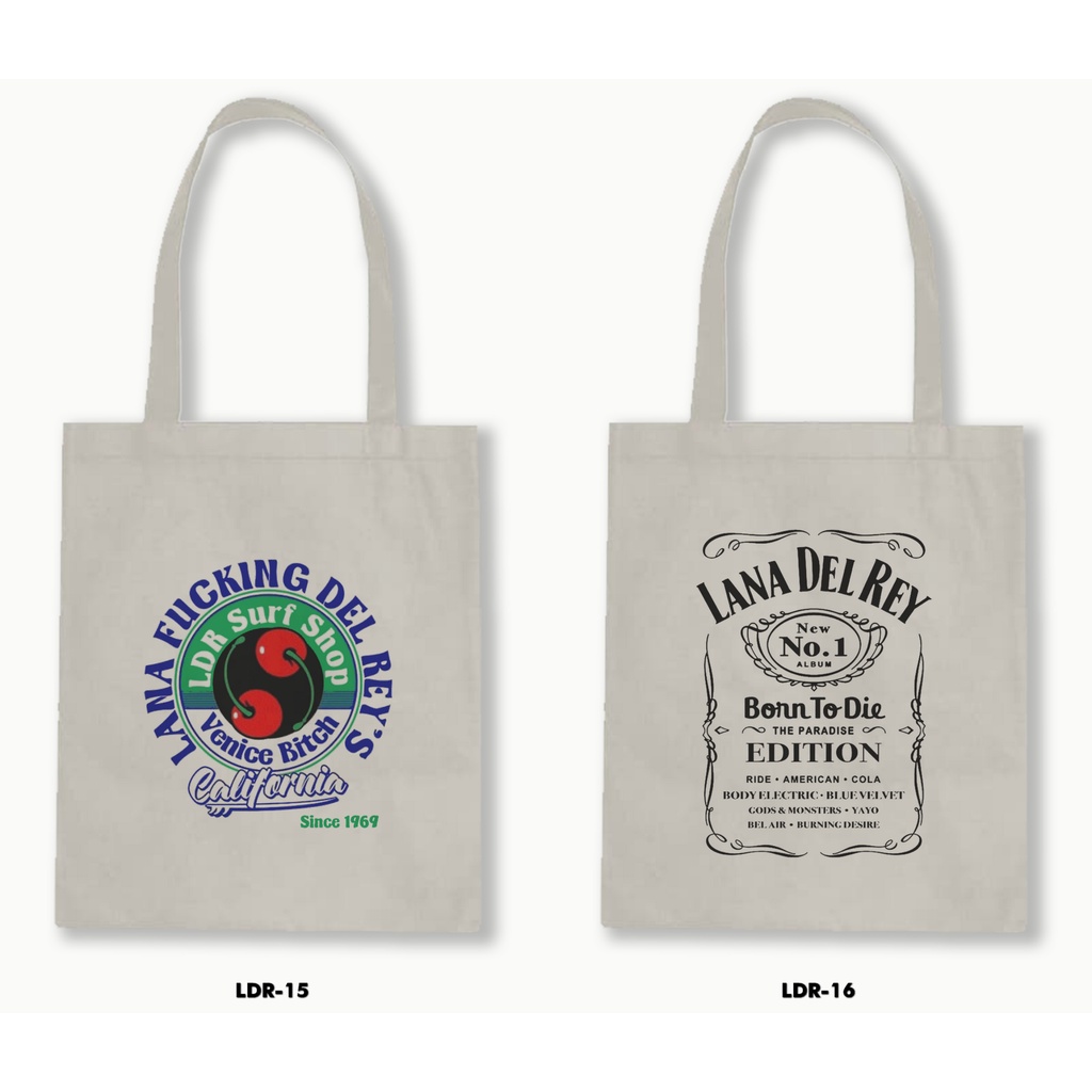 Tas Tote Bag Resleting Kanvas/Blacu  - Lana Del Rey 1