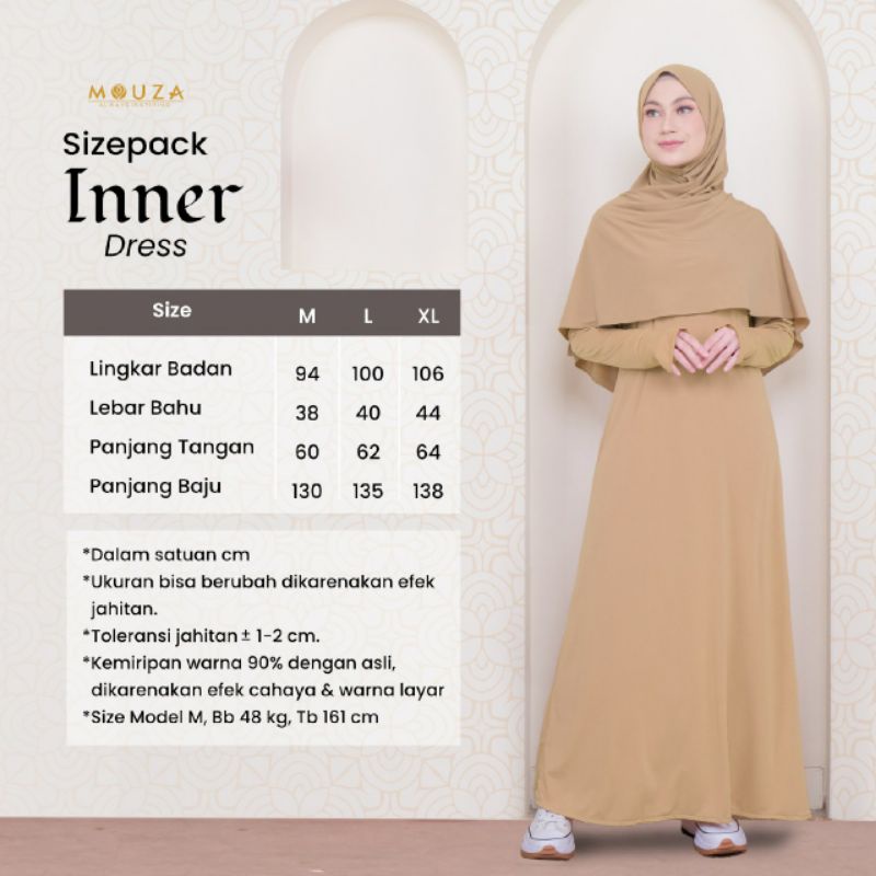 ORIGINAL INNER DRESS DALAMAN GAMIS KEKINIAN TERBARU BRAND LOKAL BY MOUZA INDONESIA BANDUNG COD