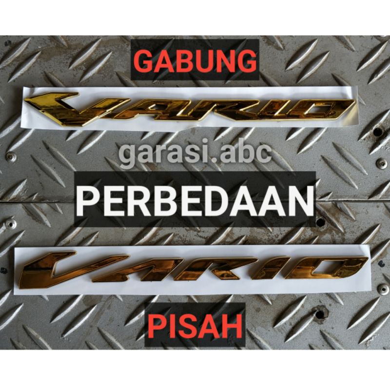 Emblem Badge Body Honda Vario Timbul 3D Sticker Tulisan Stiker Logo Krom Chrome Gold Emas Hitam Merah 3 D Dimensi 110 125 150 Techno Tekno