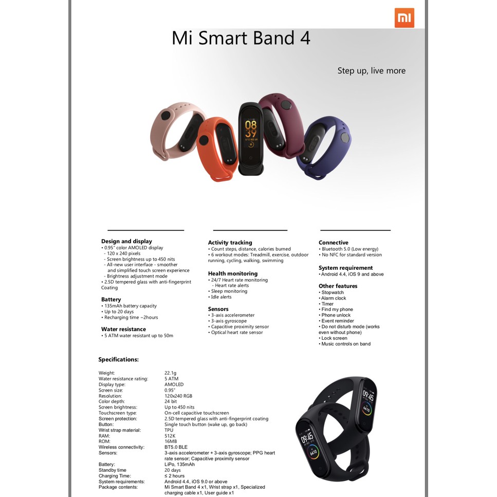 Xiaomi Mi band 4 OLED GLOBAL version Smartwatch MiBand 4 not MiBand 3