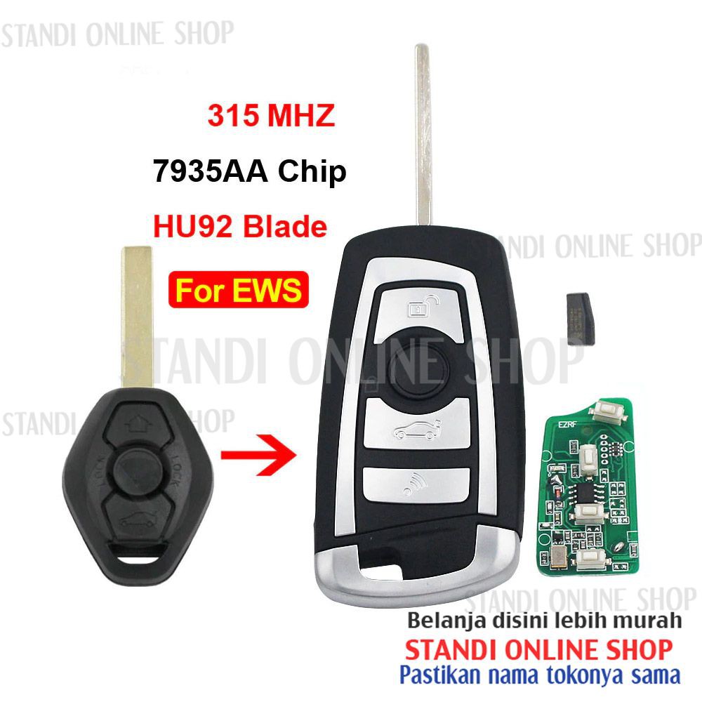 Remote Kunci Lipat BMW E46 E53 E60 Model Flip Key F30 Immobilizer Chip